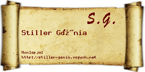Stiller Génia névjegykártya